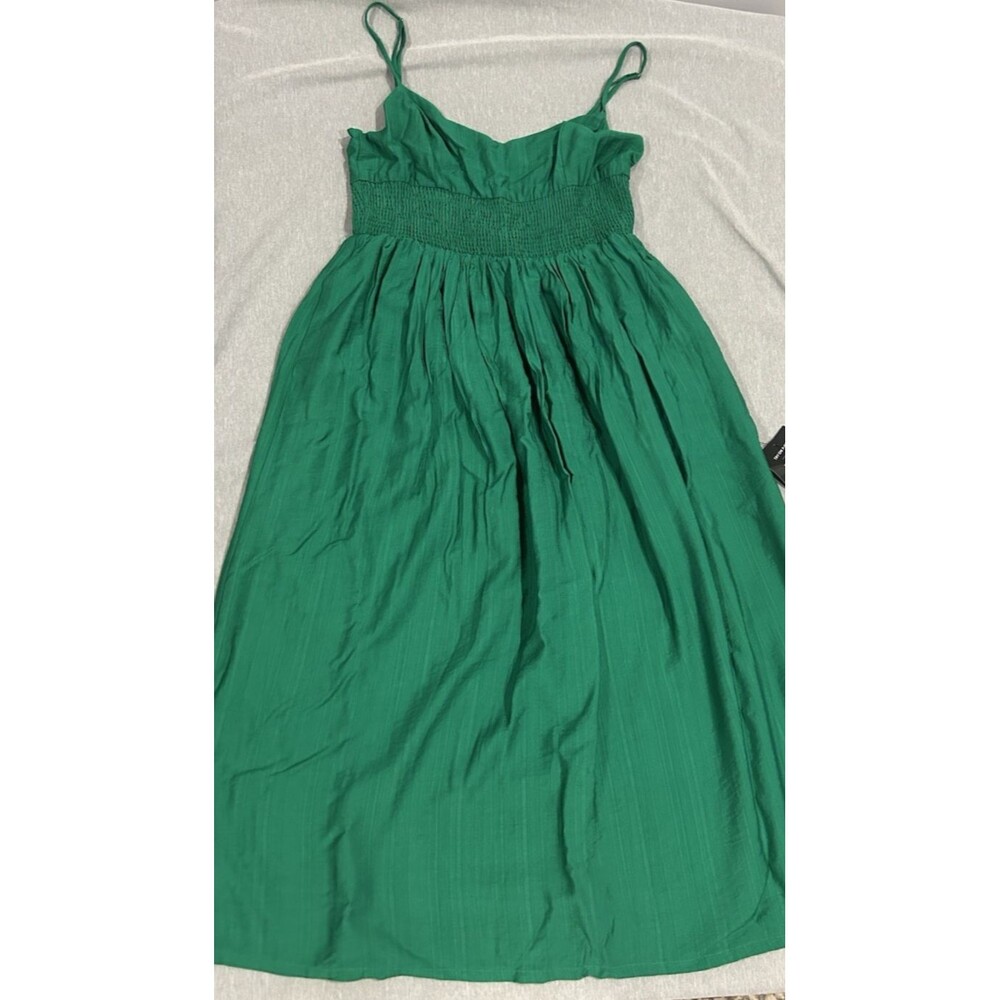 Lulu's Green Midi Dress with Pockets Women's Med NWT